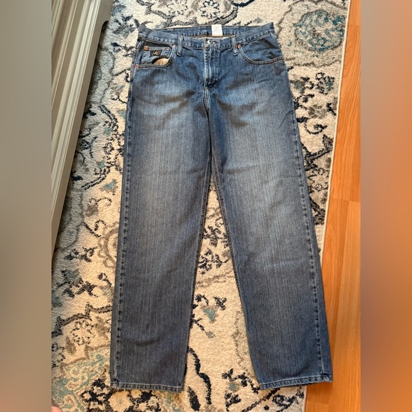 Cinch Jeans Mens Denim Tag Size 35x34 Blue Black Label Straight Leg Cotton - Picture 1 of 14